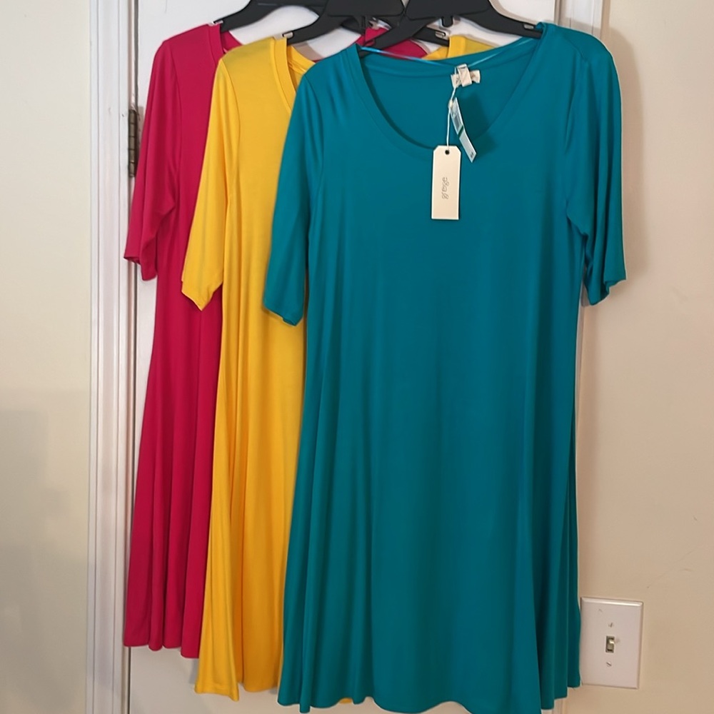 3 NWT Greige Dresses